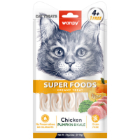 Wanpy Super Foods Balkabağı ve Kara Lahanalı Kedi Krema Ödül Maması 14gr (5'li)