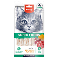 Wanpy Super Foods Kuzu Pancar ve Zerdeçallı Kedi Krema Ödül Maması 14gr (5'li)