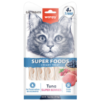 Wanpy Super Foods Ton Balıklı Yaban Mersinli ve Kızılcıklı Kedi Krema Ödül Maması 14gr (5'li)