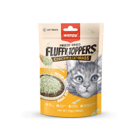 Wanpy Fluffy Topper Dondurularak Kurutulmuş Tavuklu ve Kedi Otlu Kedi Ödül Maması 30gr