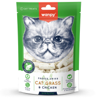 Wanpy Hairball Control Kedi Çimi ve Tavuklu Dondurularak Kurutulmuş Kedi Ödül Maması 20gr