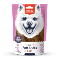 Wanpy Chewy Puff Sticks Tahılsız Sığır Etli Köpek Ödül Maması 100gr