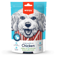 Wanpy Oven Roasted Tavuklu Morina Balıklı Sandviç Köpek Ödül Maması 100gr