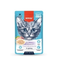 Wanpy Stew Sos İçinde Tavuk ve Ördekli Yavru Kedi Konservesi 70gr