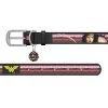 Collar WAUDOG  Wonder Woman Desenli ve QR Pasaportlu Köpek Deri Boyun Tasması 38-49cm/25mm (Siyah)