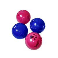 Zampa Zilli Balık ve Pati Desenli Top Kedi Oyuncağı 4cm (4'lü) (Karışık Renkli)