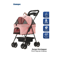 Zampa Verstappen Kedi ve Köpek Taşıma Arabası 45x64x96cm (Pembe)