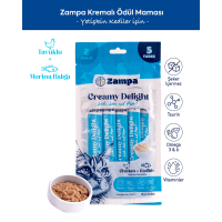 Zampa Tavuklu ve Morina Balıklı Krema Kedi Ödül Maması 16gr (5'li)