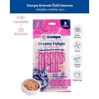 Zampa Ton Balıklı ve Somonlu Krema Kedi Ödül Maması 16gr (5'li)