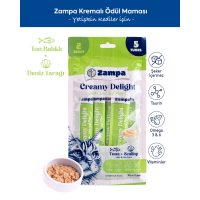 Zampa Ton Balıklı ve Deniz Taraklı Krema Kedi Ödül Maması 16gr (5'li)