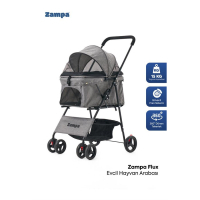 Zampa Flux Kedi ve Köpek Arabası 45x63x93cm (Gri)