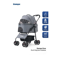 Zampa Pure Kedi ve Köpek Arabası 50x67x99cm (Gri)