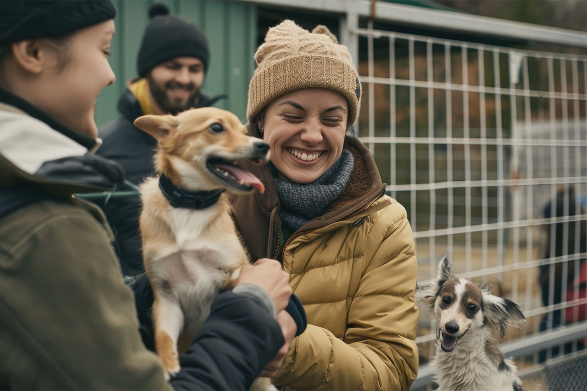 küçük köpeği kucaklayan hayvan severler