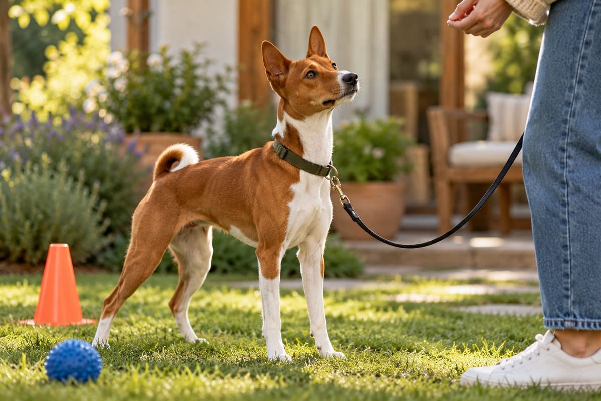 tasmalı Basenji eğitimde