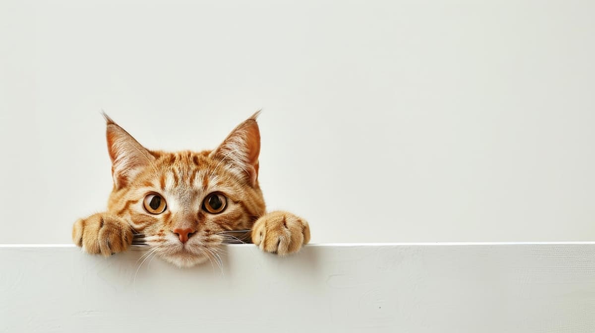 patileriyle tutunan sarman kedi