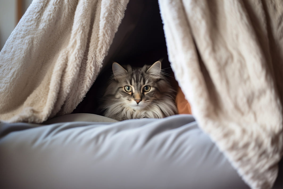kedi evinde duran yetişkin kedi