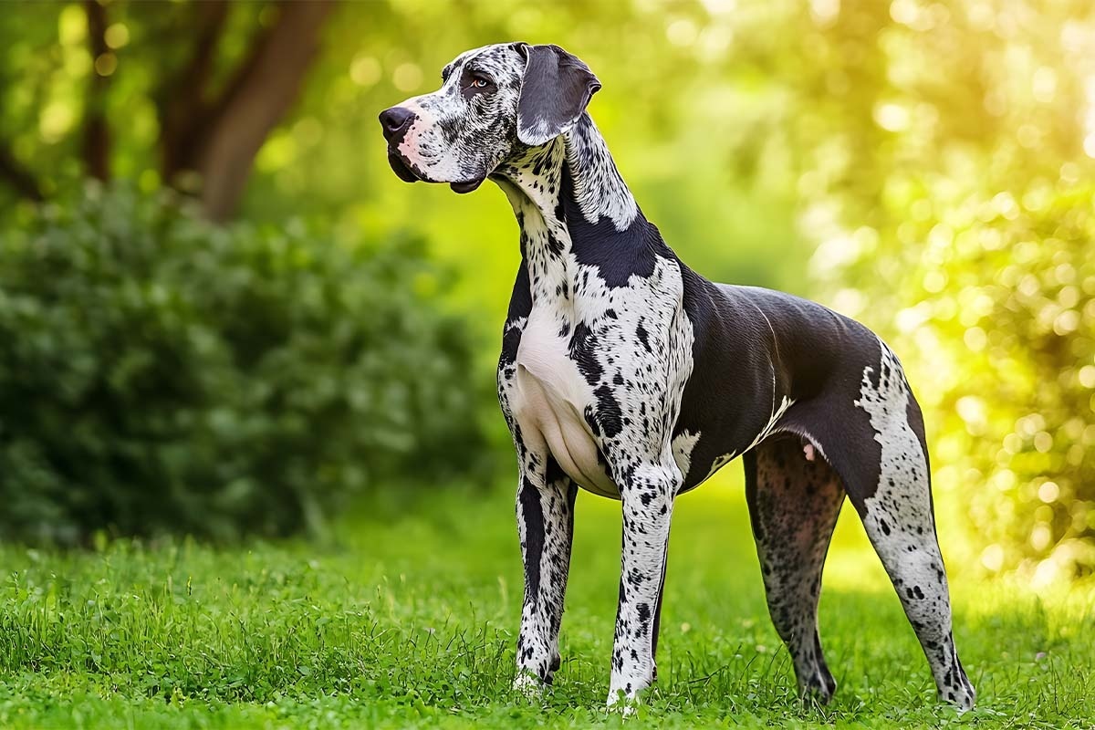 ormanlık alanda siyah beyaz renkli Danua