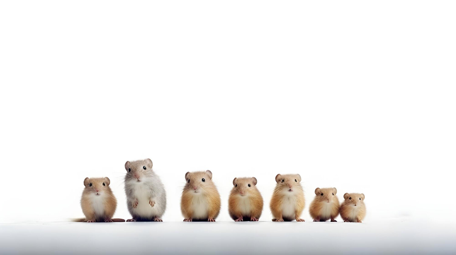 farklı türde ve yaşam evrelerindeki hamsterlar