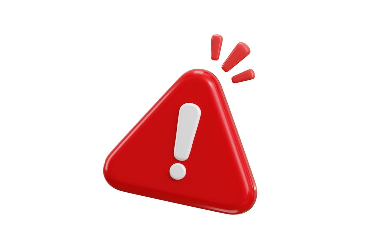 beyaz zeminde kırmızı ünlem işareti