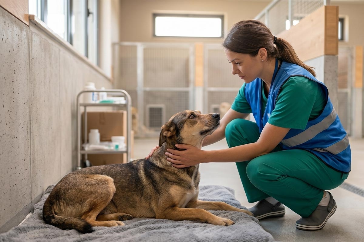 barınakta sevilen köpek
