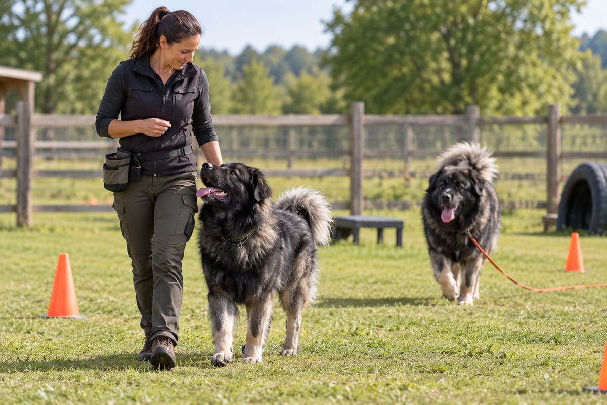 profesyonel eğitimde iki çoban köpeği