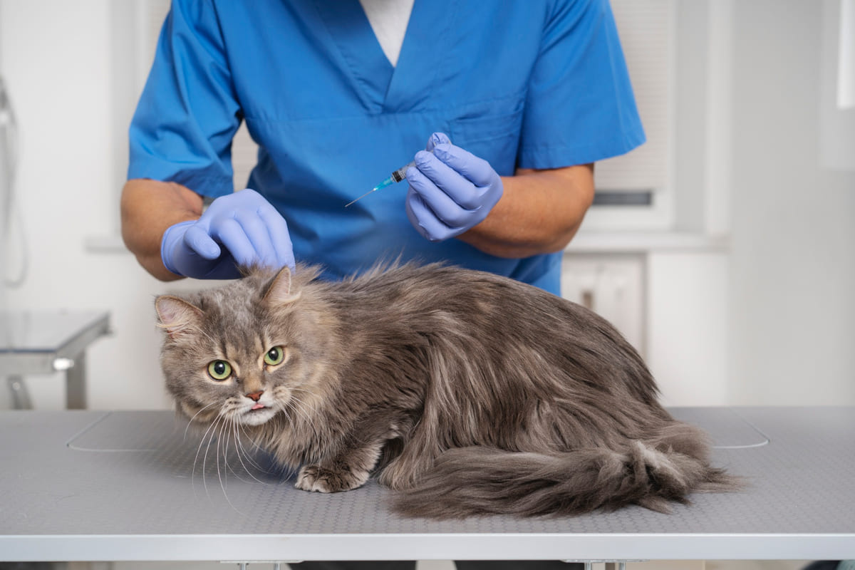 aşı olan kedi