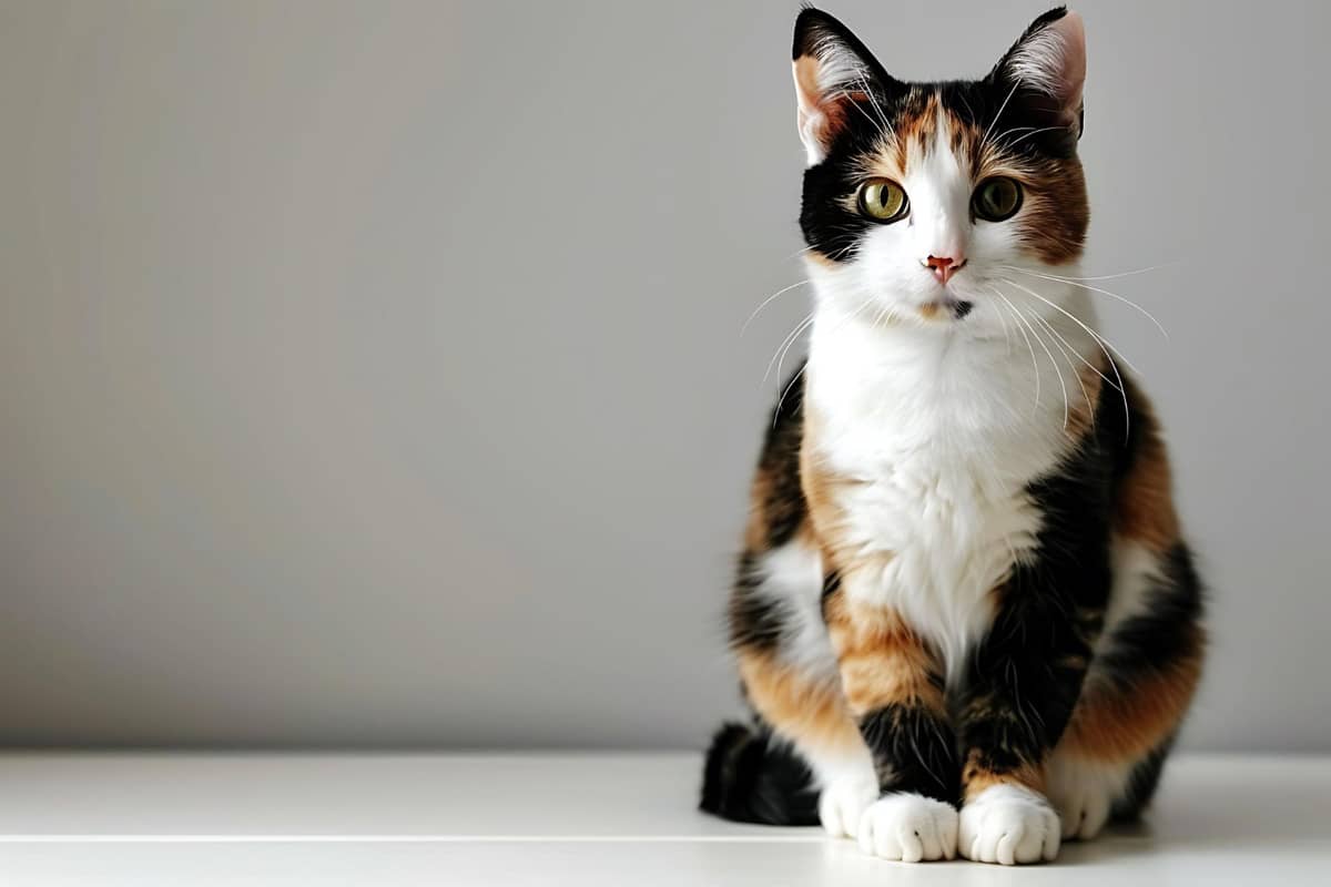 oturan calico kedi