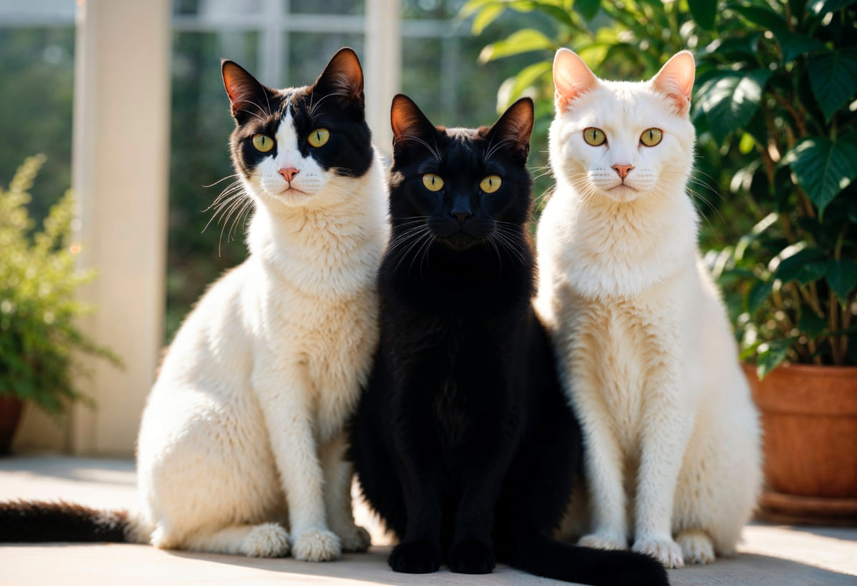sokakta üç kedi yan yana