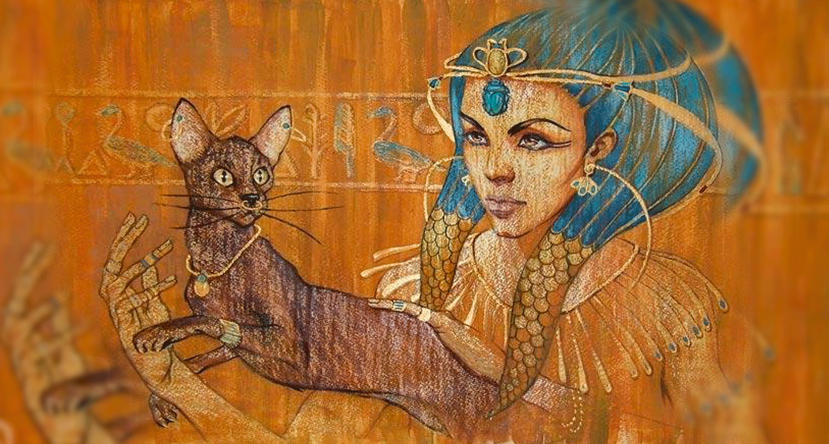 antik mısır'dan kedi çizimi