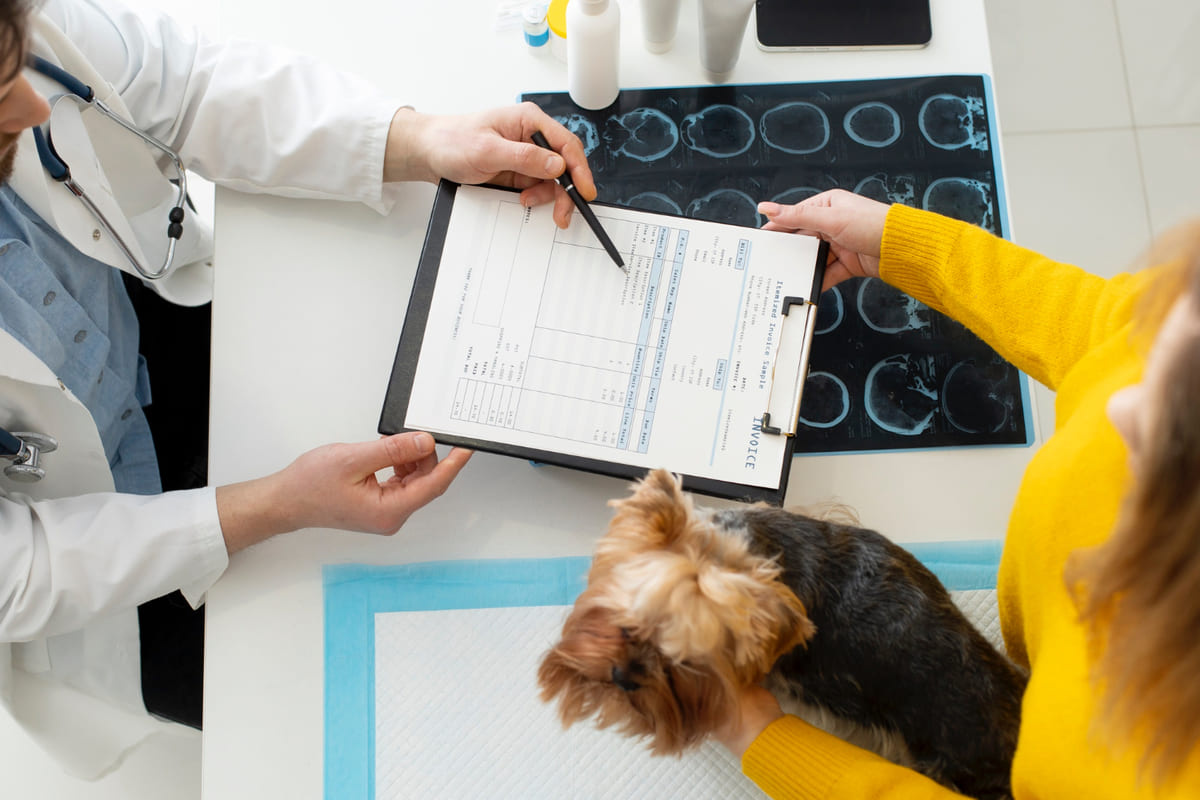 teşhis için çekilen görüntüleri kontrol edilen köpek