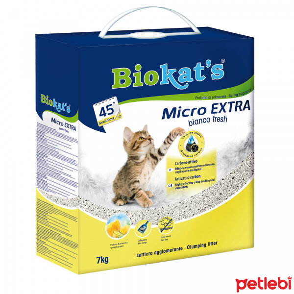 Biokats Micro Bianco Extra Fresh İnce Taneli Topaklanan Kedi Kumu 7kg