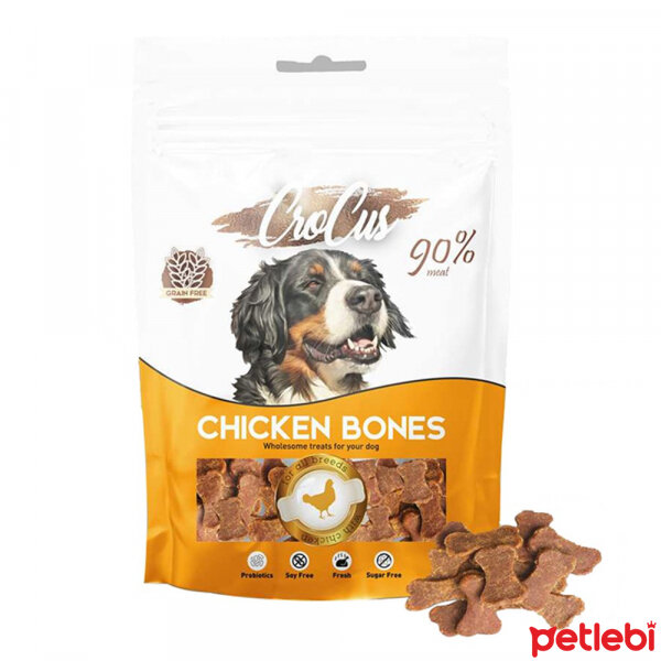 Crocus Bones Tavuklu Probiyotikli Şekersiz Tahılsız Köpek Ödülü 80gr