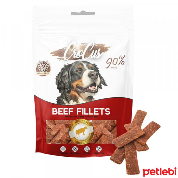 Crocus Fillets Biftekli Probiyotikli Şekersiz Tahılsız Köpek Ödülü 80gr