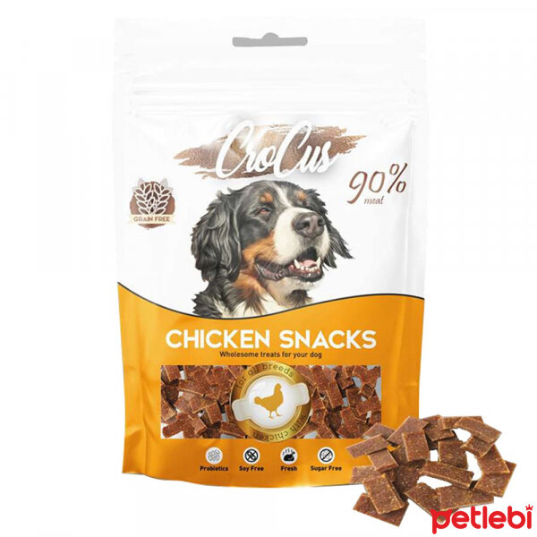 Crocus Snack Tavuklu Probiyotikli Şekersiz Tahılsız Köpek Ödülü 80gr