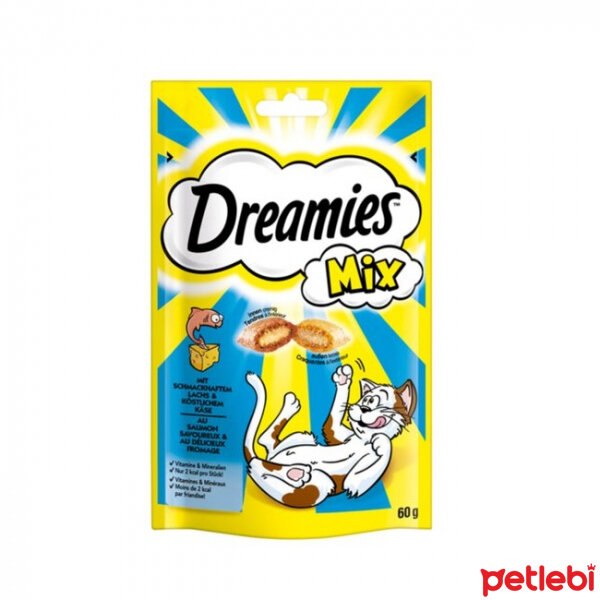Dreamies Mix İç Dolgulu Somonlu ve Peynirli Kedi Ödül Bisküvisi 60gr