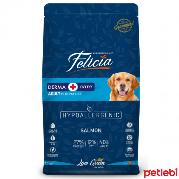 Felicia Hypo-Allergenic Somonlu Düşük Tahıllı Yetişkin Köpek Maması 15kg