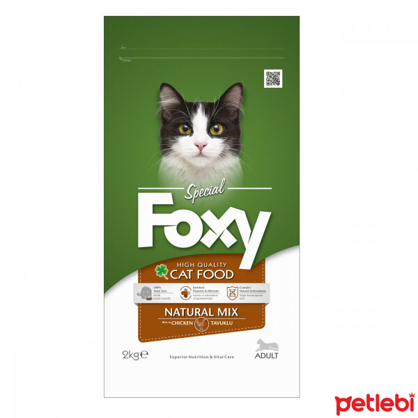 Foxy Natural Mix Tavuklu Yetişkin Kedi Maması 2kg Satın Al Petlebi