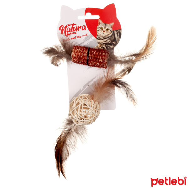 Natura Dis Kasima Tuylu Bambu Top Kedi Oyuncagi 2 Li Satin Al Petlebi