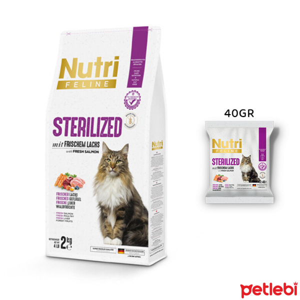 Nutri Feline Somonlu Tahilsiz Kisirlastirilmis Tester Kedi Mamasi 40gr Satin Al Petlebi