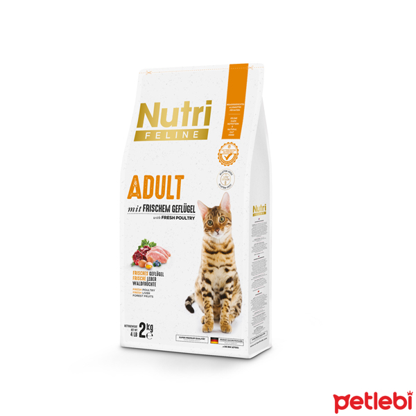 Nutri Feline Glutensiz Kumes Hayvanli Dusuk Tahilli Yetiskin Kedi Mamasi 2kg Satin Al Petlebi