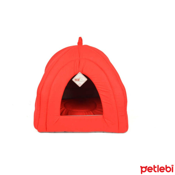 Pet Pretty Kumas Piramit Kedi Yatagi 43x43x40cm Kirmizi Satin Al Petlebi