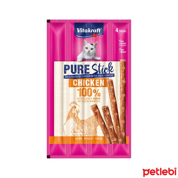 Vitakraft Pure Stick Tavuk Etli Kedi Ödül Maması 20gr (4�lü) Satın Al